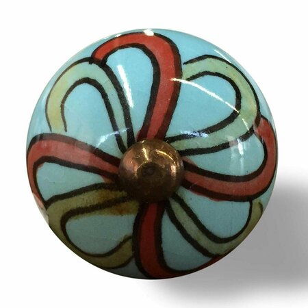 OCEANTAILER Home Roots Beddings  Knob-It for K3521, Turquoise, Red & Green, 8PK 332350